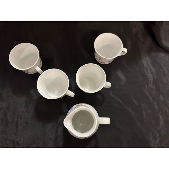 Vintage CP Colditz Porcelain Creamer & 4 Tea Cups – German Democratic Republic - Picture 3 of 16